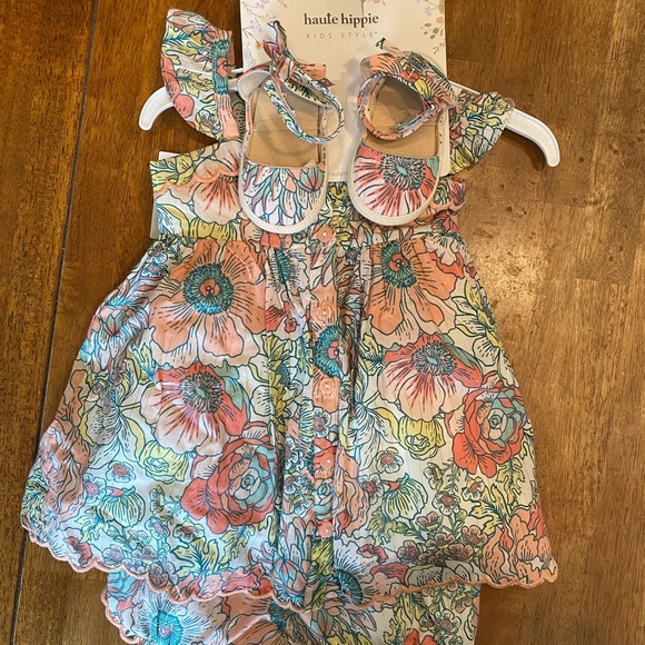 Haute Hippie Other - Haute Hippie 3 Pc Sleeveless Dress set Size 6-9 Months Peach